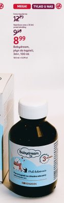 Płyn do kąpieli Babydream, 3m+, 100 ml promocja w Rossmann
