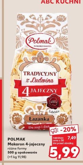 Makaron tradycyjny z ludwina 艂azanka Polmak promocja