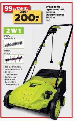 Aerator + wertykulator 2 w 1 1500w Gardentec promocja