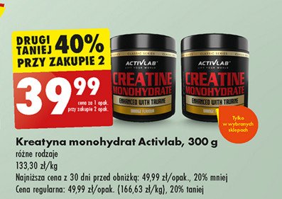 Odżywka creatine monohydrate Activlab promocja w Biedronka