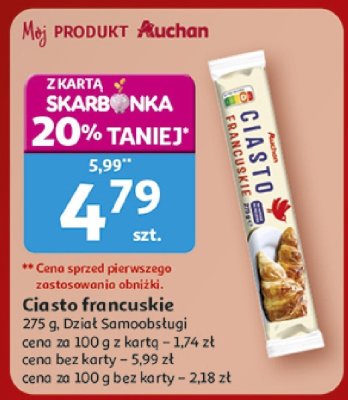 Ciasto francuskie Dział Samoobsługi promocja w Auchan