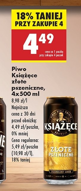 Piwo Książęce złote pszeniczne promocja w Biedronka