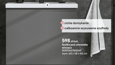 Szafka pod umywalkę wisząca Levanna promocja w Castorama