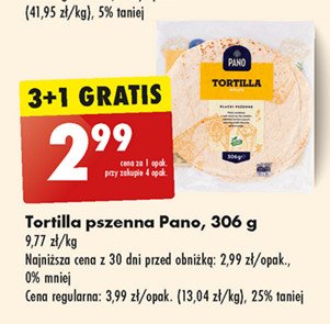 Tortilla pszenna wraps Pano promocja w Biedronka