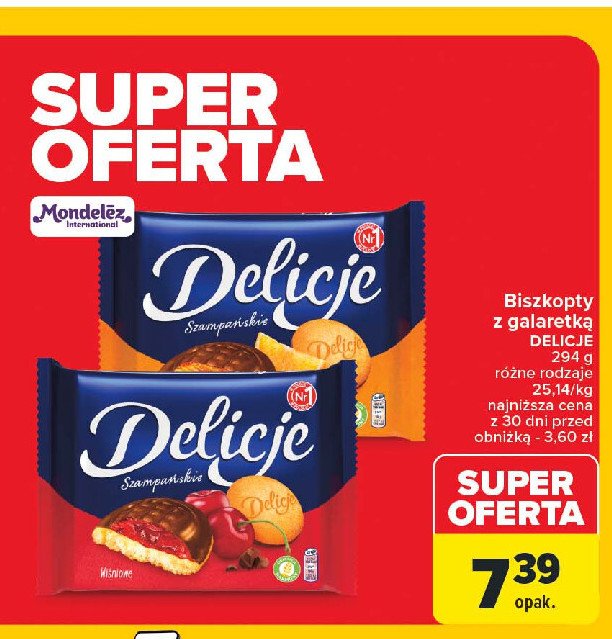 Delicje szampańskie - ciastka z galaretką pomarańczową promocja w Carrefour Market