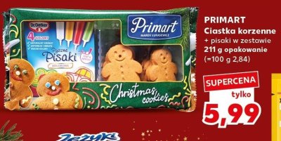 Ciastka korzenne + pisaki w zestawie Primart 211 g opakowanie promocja w Kaufland