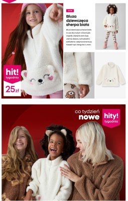 Bluza dziewczęca sherpa biała Pepco promocja