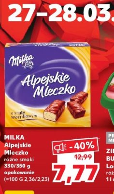 Czekoladki waniliowe Milka alpejskie mleczko promocja