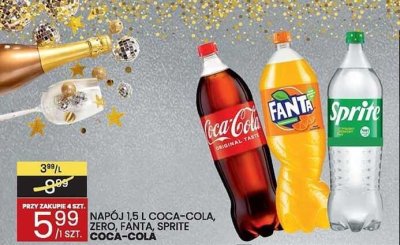 Napój 1.5 L COCA-COLA, ZERO, FANTA, SPRITE COCA-COLA promocja w Wafelek