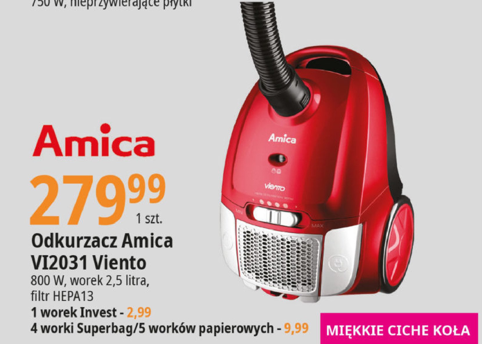 Worki papierowe do odkurzaczy Amica promocja