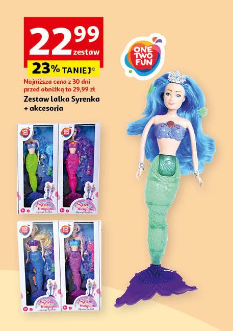 Lalka syrenka z akcesoriami One two fun promocja w Auchan