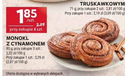 Pieczywo monokl z cynamonem promocja w Stokrotka