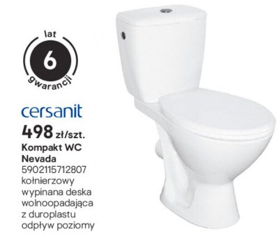 Kompakt WC Cersanit Nevada 5902115712807 promocja w Castorama