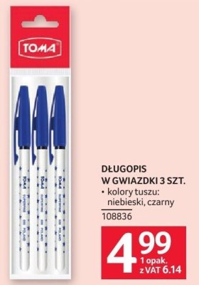 Długopis w gwiazdki Toma 3 szt. promocja w Selgros