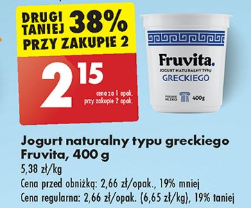 Jogurt naturalny grecki Fruvita promocja