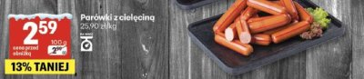 Parówki z cielęciną promocja w Delikatesy Centrum