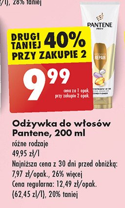 Od偶ywka do w艂os贸w intensive repair Pantene pro-v miracle serum promocja