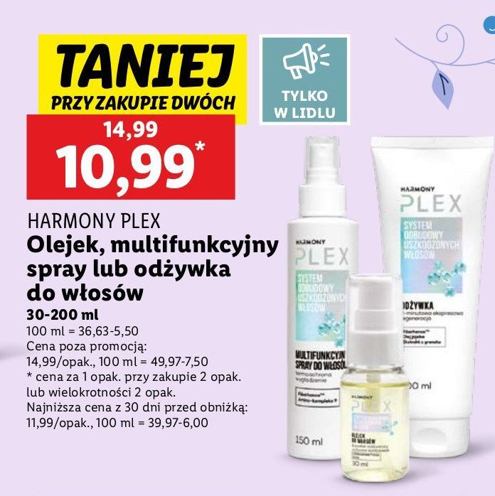 Spray do włosów Harmony plex promocja w Lidl