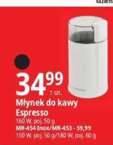 M艂ynek do kawy mr-454 MAESTRO promocja