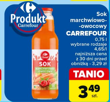 Sok marchwiowo-owocowy Carrefour classic promocja