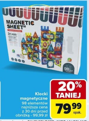Klocki magnetyczne 98 elementów promocja w Carrefour
