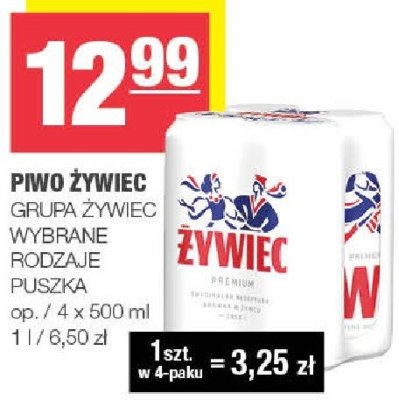 Piwo Żywiec Grupa Żywiec puszka promocja w SPAR