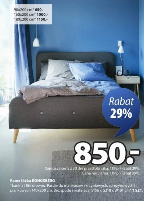 Rama łóżka KONGSBERG promocja w Jysk