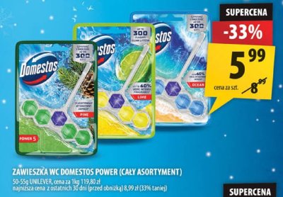 Zawieszka WC Domestos Power (cały asortyment) promocja w Arhelan