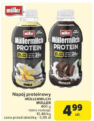 Napój mleczny czekoladowy Muller mullermilch protein promocja w Carrefour