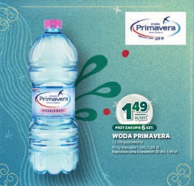Woda niegazowana Primavera 1L promocja w Stokrotka