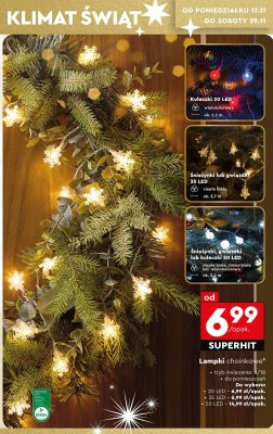 Lampki choinkowe LED 35 śnieżynki lub gwiazdki  promocja w Biedronka