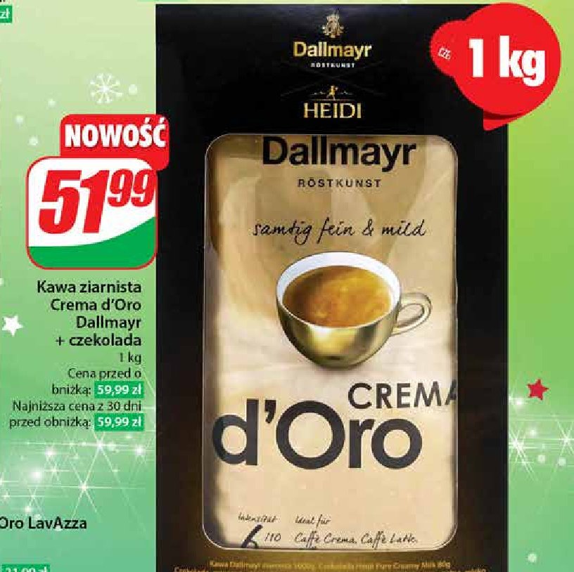 Kawa + czekolada heidi Dallmayr crema d'oro promocja w Dino