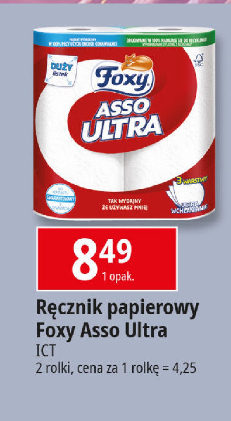 Ręcznik papierowy Foxy asso ultra promocja