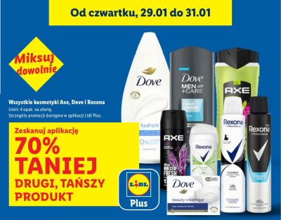 Wszystkie kosmetyki Axe, Dove i Rexona DRUGI -70% promocja w Lidl