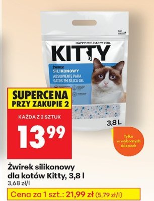 Żwirek silikonowy dla kotów 3,8 l promocja w Biedronka