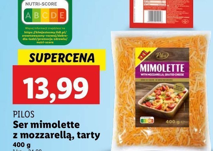 Ser mimolette z mozzarellą Pilos promocja