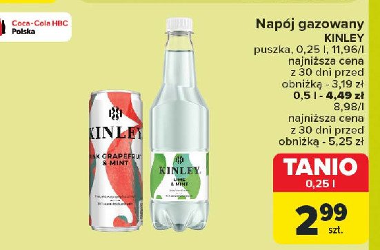 Napój lime & mint Kinley promocja