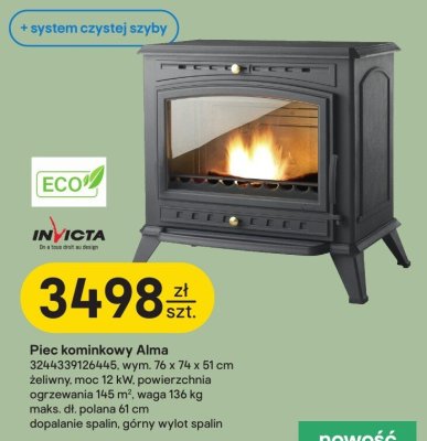 Piec kominkowy Alma promocja w Castorama