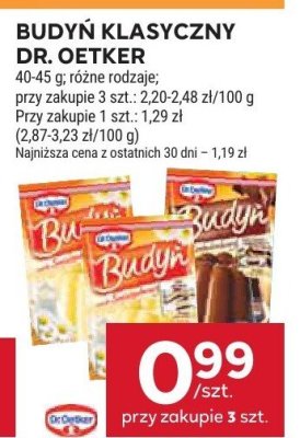 Budyń klasyczny Dr. Oetker różne rodzaje promocja w Stokrotka