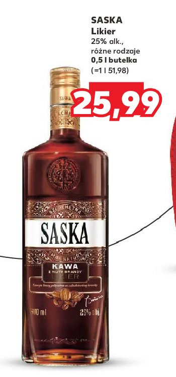 Wódka Saska kawa z nutą brandy promocja w Kaufland