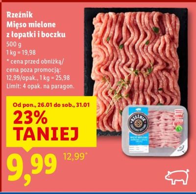 Mięso mielone z łopatki i boczku promocja w Lidl