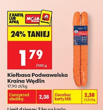 Kiełbasa Podwawelska Kraina Wędlin promocja w Biedronka