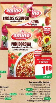 Zupa nudle Amino promocja w Dino
