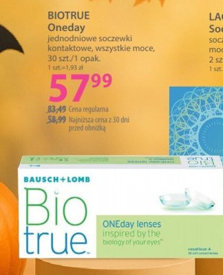 Soczewki kontaktowe BIOTRUE Oneday jednodniowe promocja w Hebe