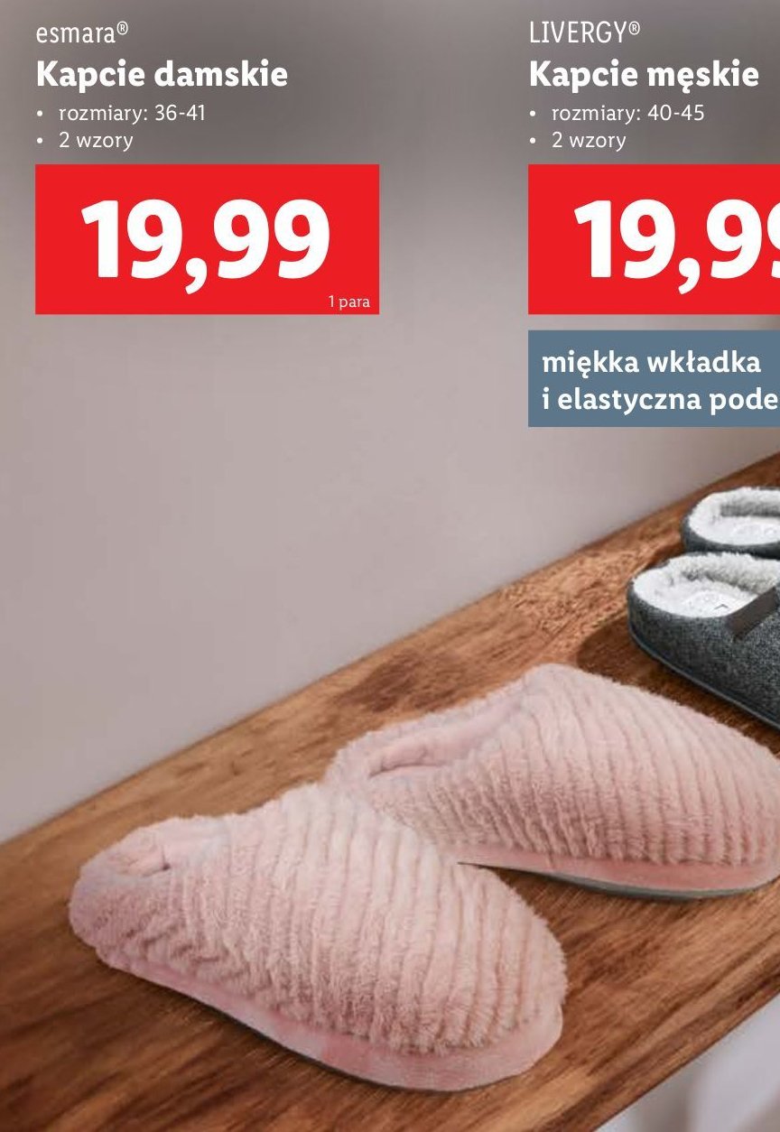 Kapcie damskie 36-41 Esmara promocja