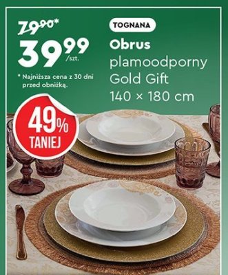 Obrus plamoodporny Gold Gift Tognana, 140 x 180 cm promocja w Biedronka