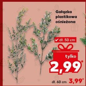 Gałązka plastikowa ośnieżona 60 cm promocja