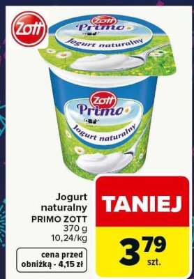Jogurt naturalny PRIMO ZOTT promocja w Carrefour Market
