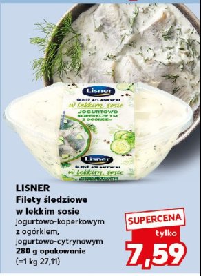 艢led藕 atlantycki w lekkim sosie jogurtowo koperkowym z og贸rkiem Lisner promocja