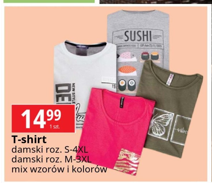 T-shirt damski rozm. m-3xl promocja w Selgros